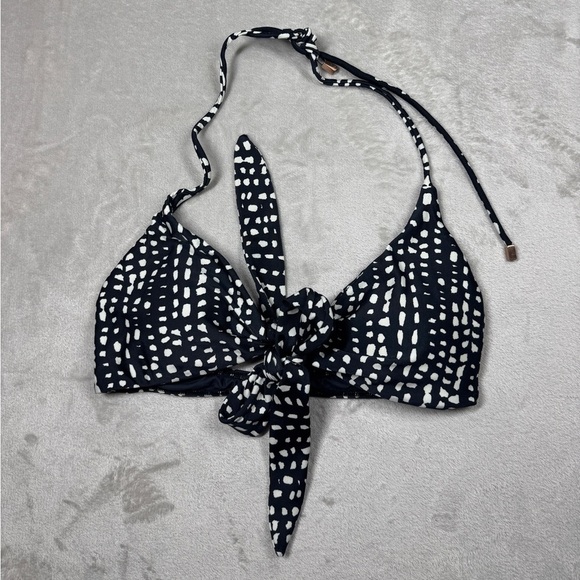 Vix Paula Hermanny Other - Vix Paula Hermanny Black White Abstract Polka Dot Tie Front Bikini Top S/M